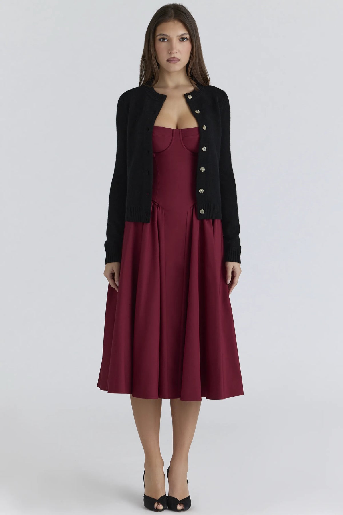 Signature Black Cashmere + Merino Wool Cardigan