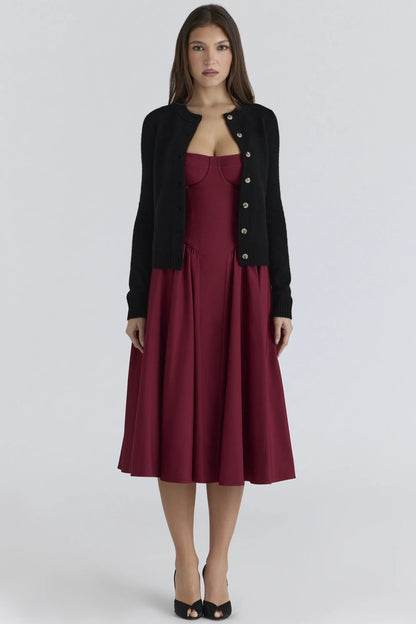 Signature Black Cashmere + Merino Wool Cardigan