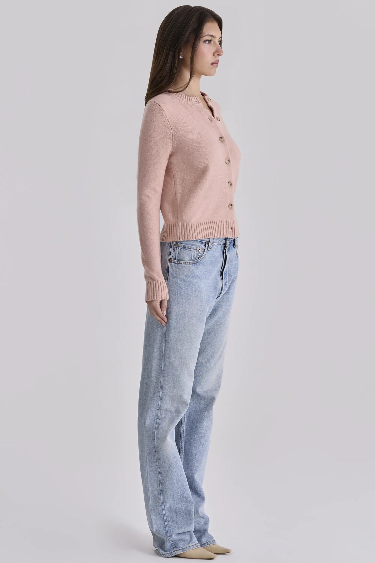 Signature Peach Cashmere + Merino Wool Cardigan