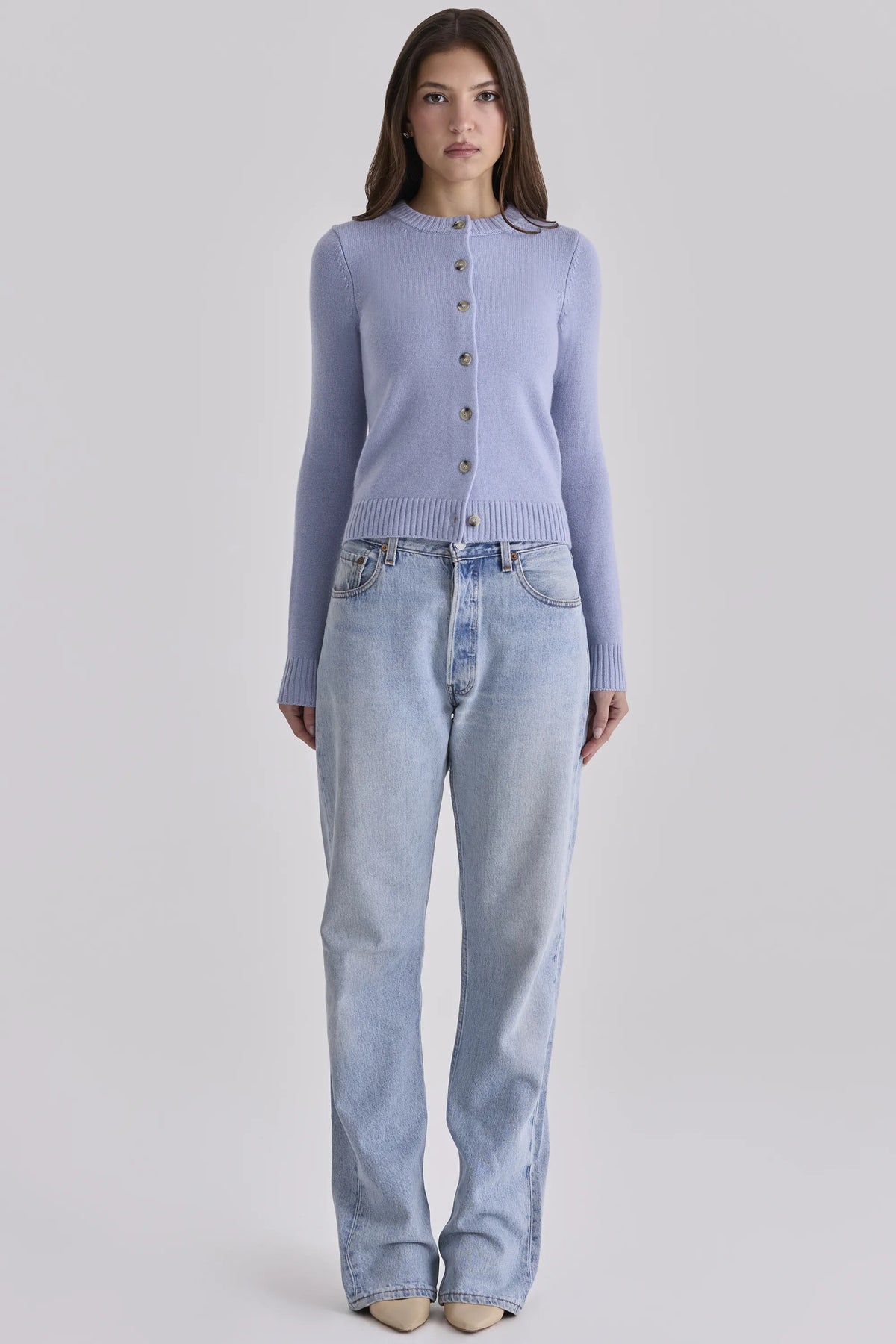Signature Bluebell Cashmere + Merino Wool Cardigan
