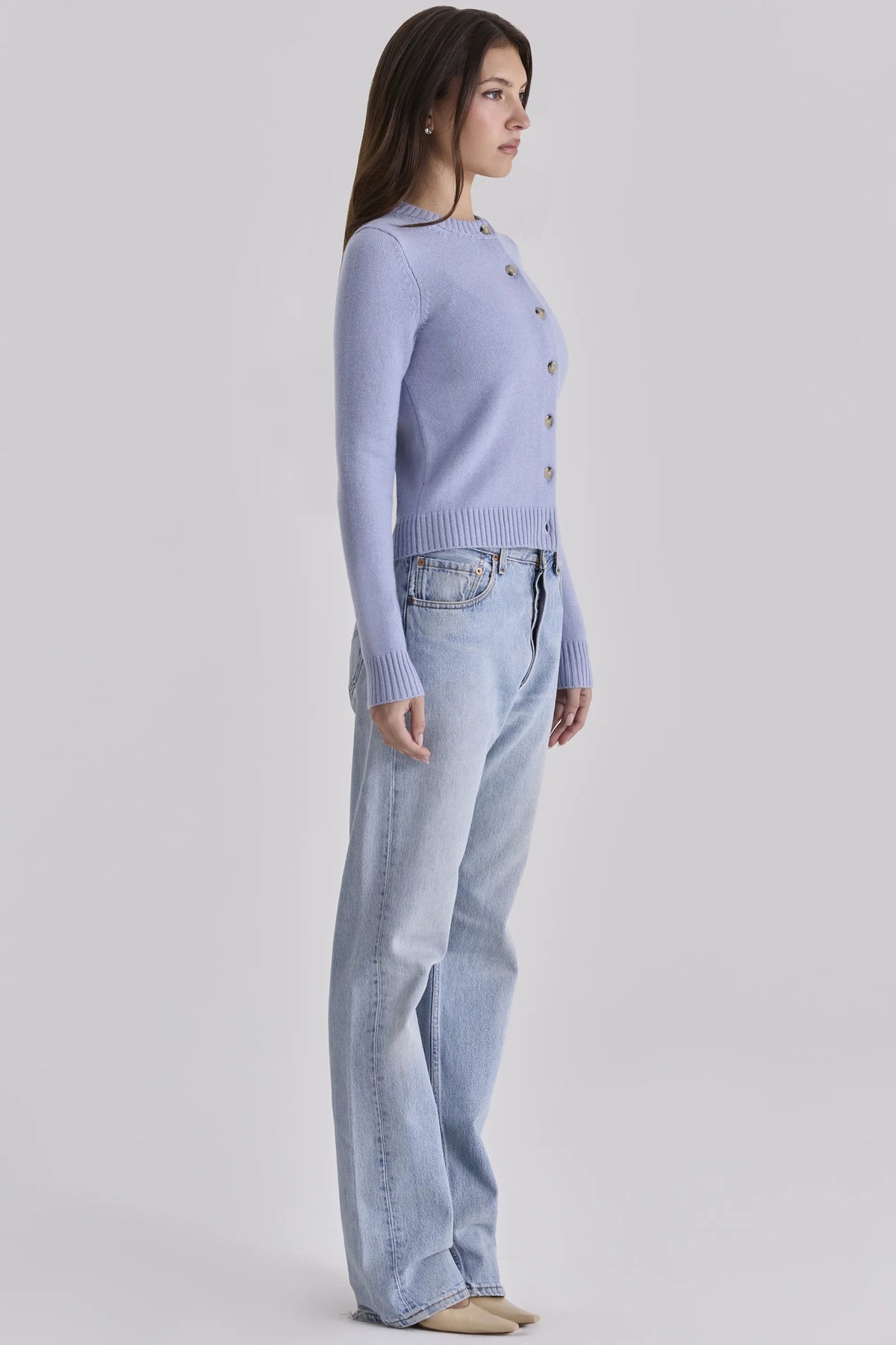 Signature Bluebell Cashmere + Merino Wool Cardigan