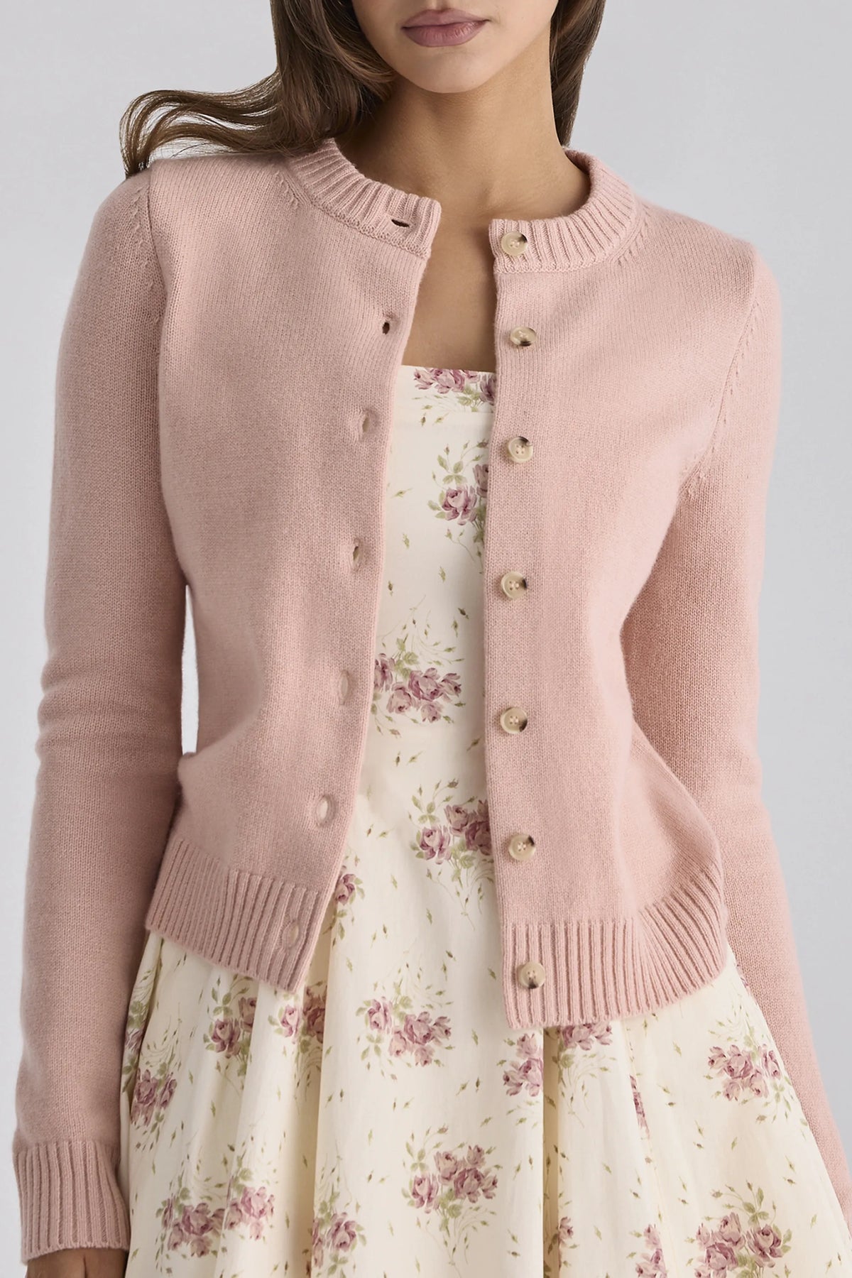 Signature Peach Cashmere + Merino Wool Cardigan