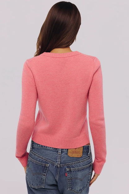 Signature Raspberry Cashmere + Merino Wool Cardigan