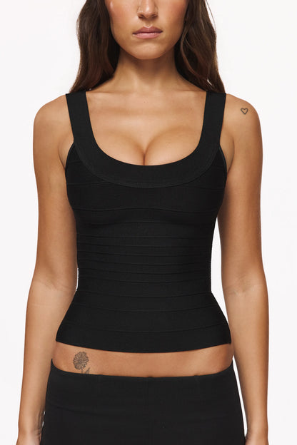The OG Black Scoop Neck Bandage Top