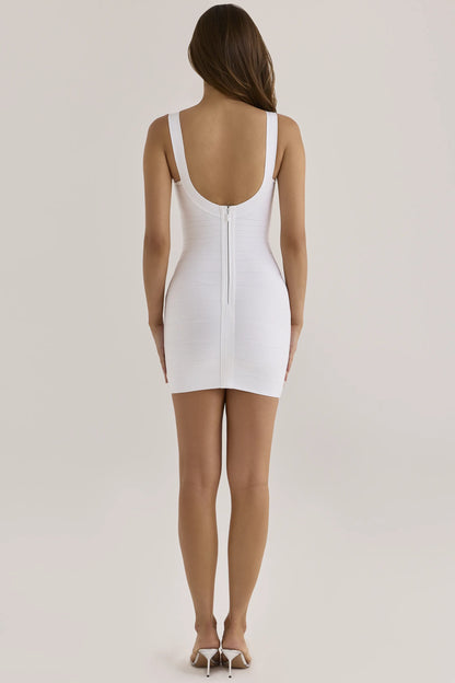 The OG True White Scoop Neck Bandage Mini Dress