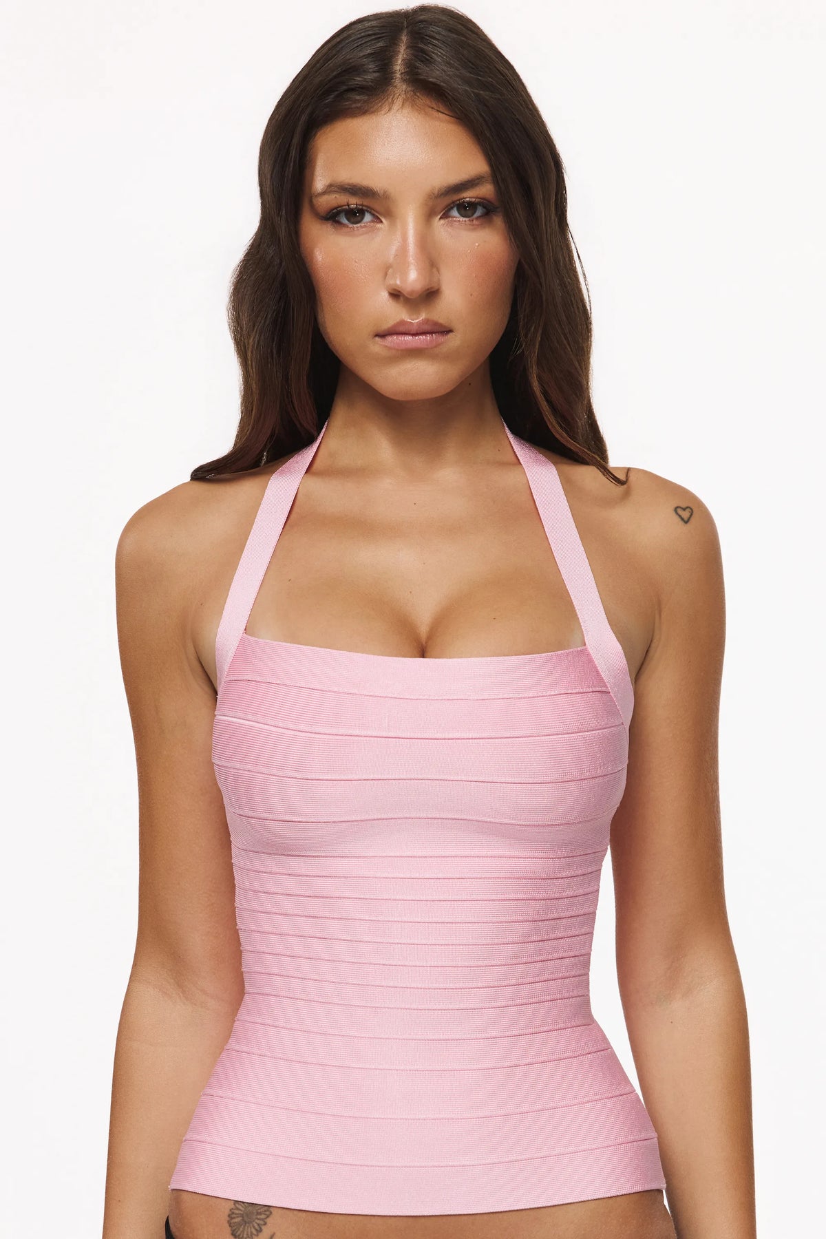 The Silhouette Lychee Halter Neck Bandage Top