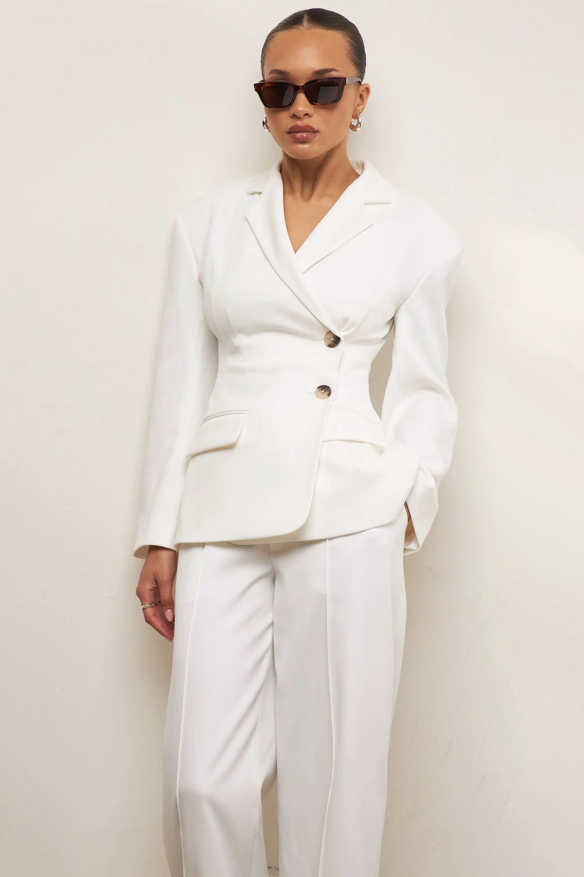 Hudson White Hourglass Blazer