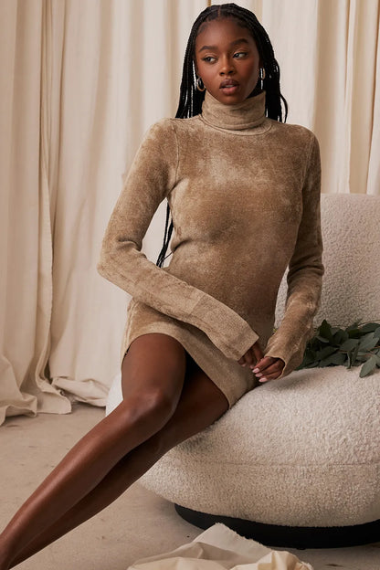 Taya Fawn Chenille Mini Dress