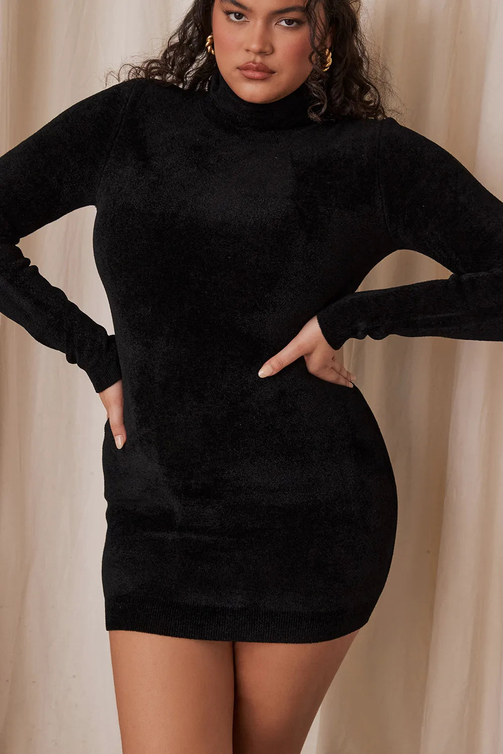 Taya Charcoal Chenille Mini Dress