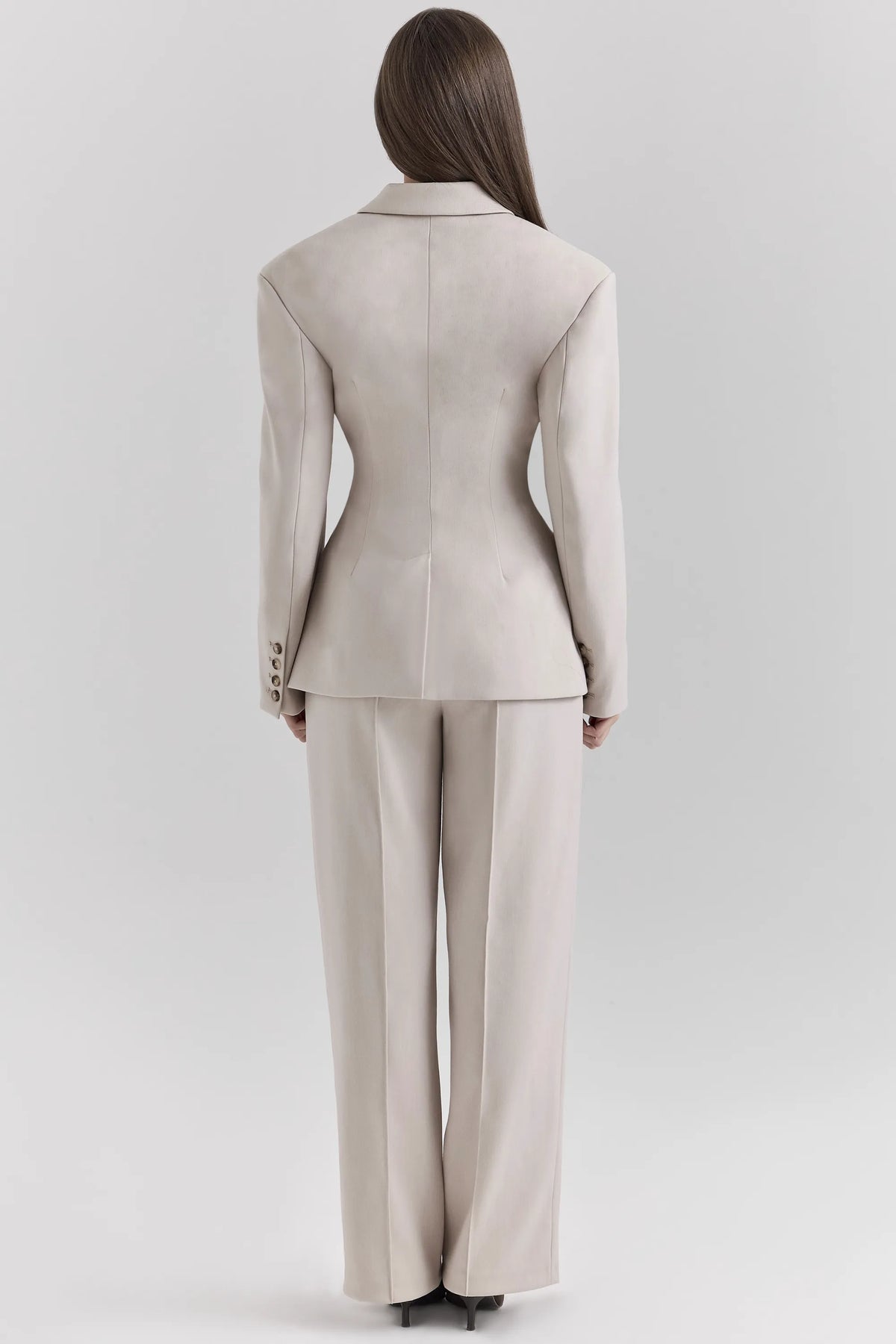 Hayden Beige High Waist Tailored Trousers
