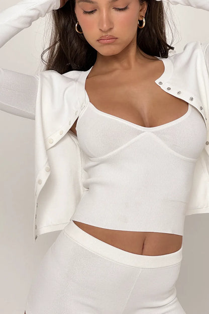 Summer White Dainty Knit Top