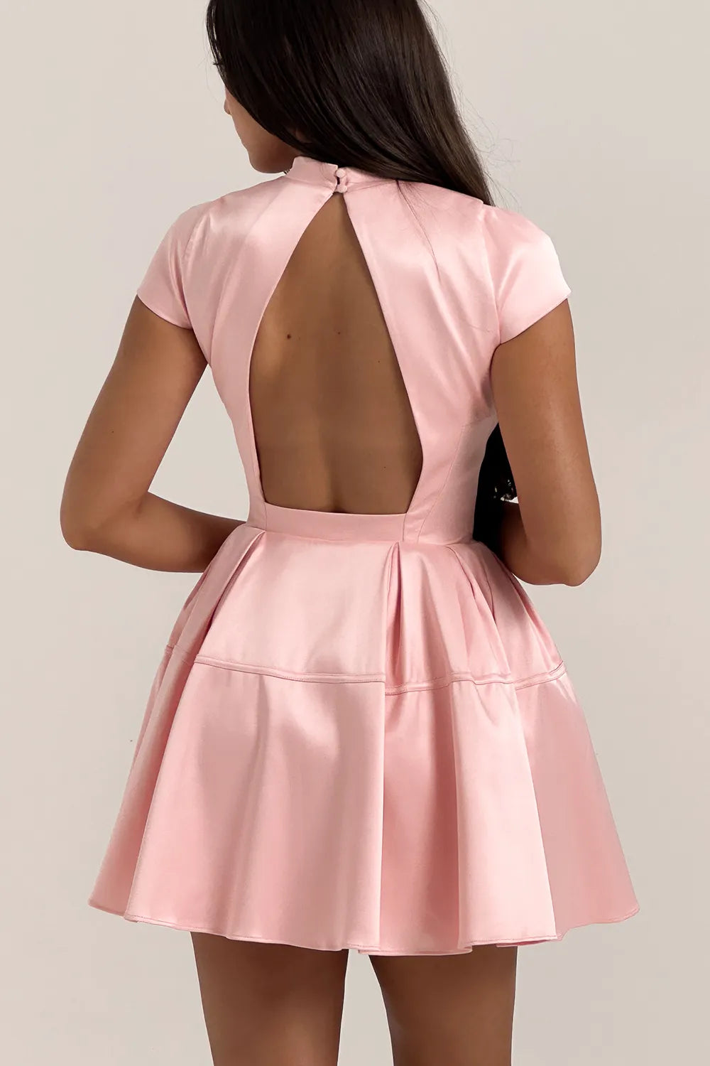 Saida Parisian Pink Backless Mini Dress