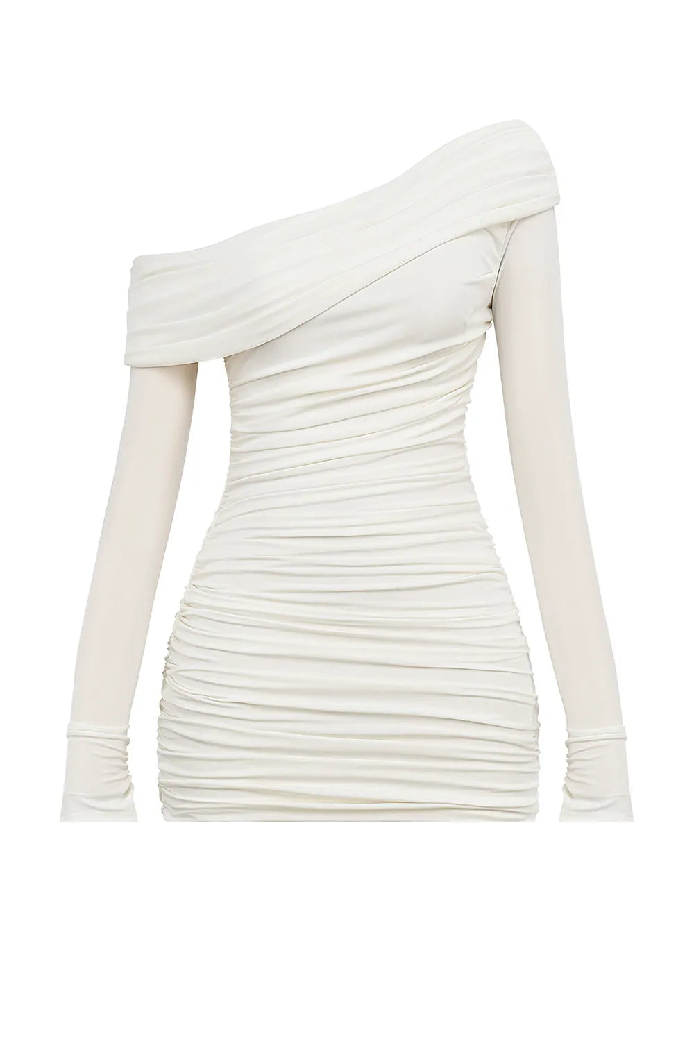Mistress Rocks Ivory Gathered Off Shoulder Mini Dress - SALE