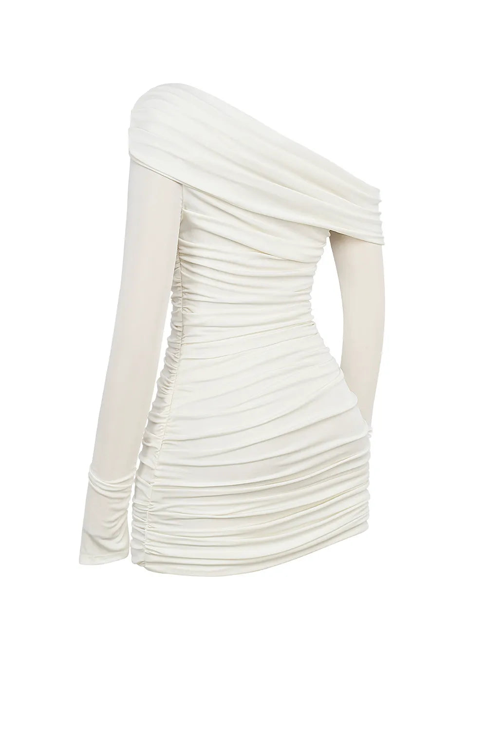 Mistress Rocks Ivory Gathered Off Shoulder Mini Dress - SALE