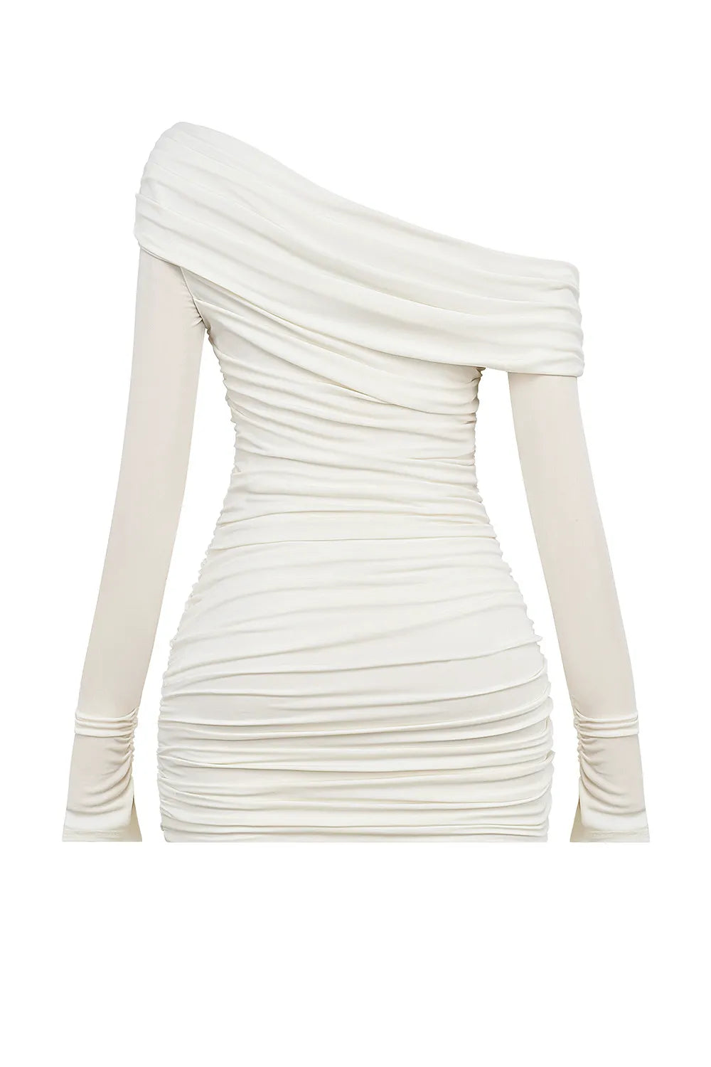 Mistress Rocks Ivory Gathered Off Shoulder Mini Dress - SALE