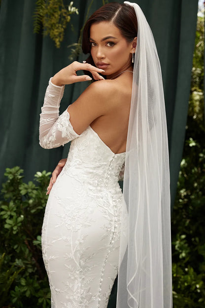 Isabelle White Lace Long Sleeve Bridal Gown