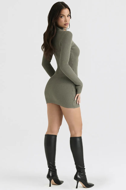 Jada Artichoke Knit Lace Up Dress