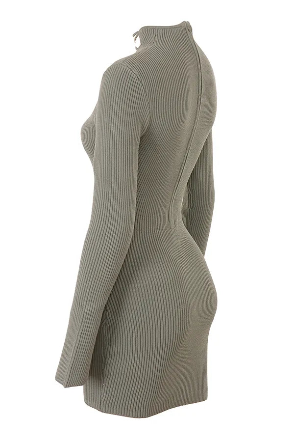 Jada Artichoke Knit Lace Up Dress