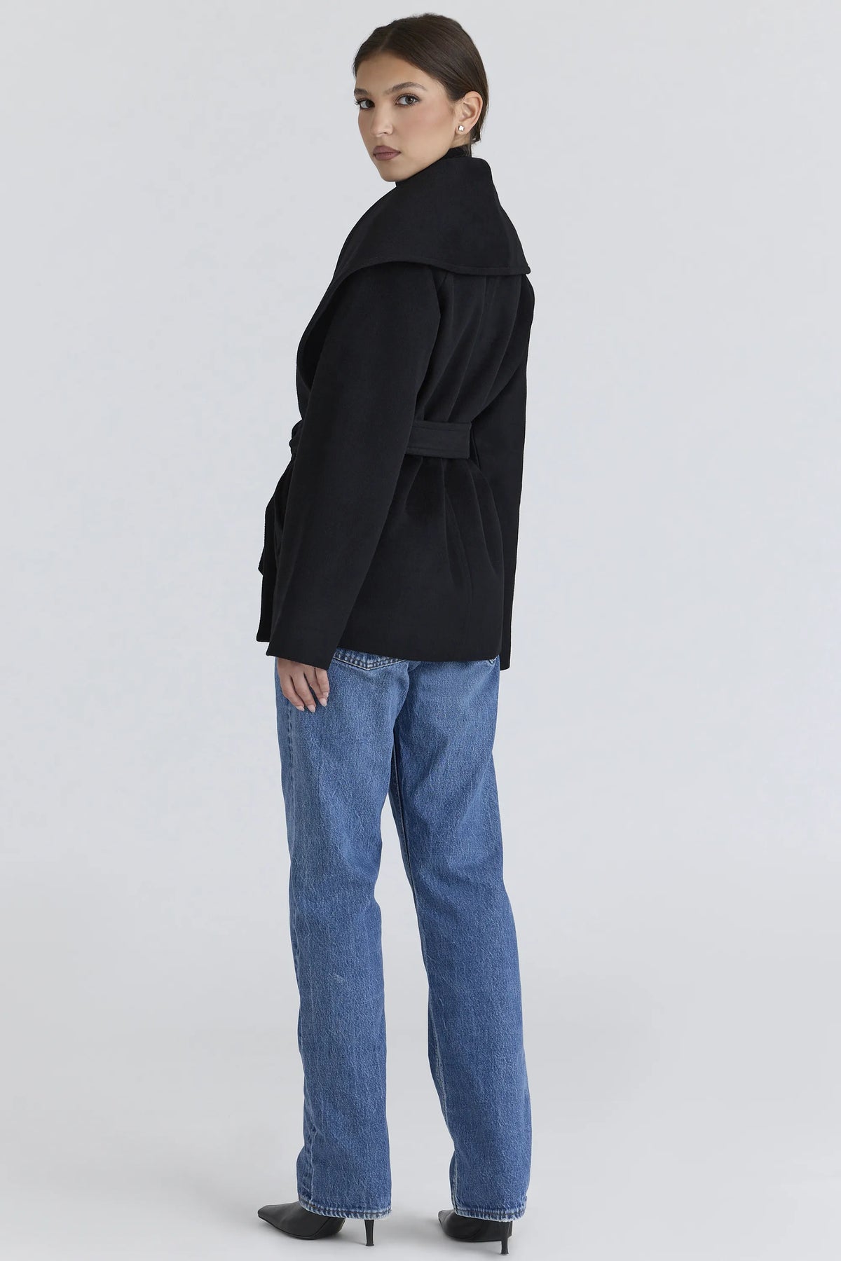 James Black Wool Shawl Collar Jacket