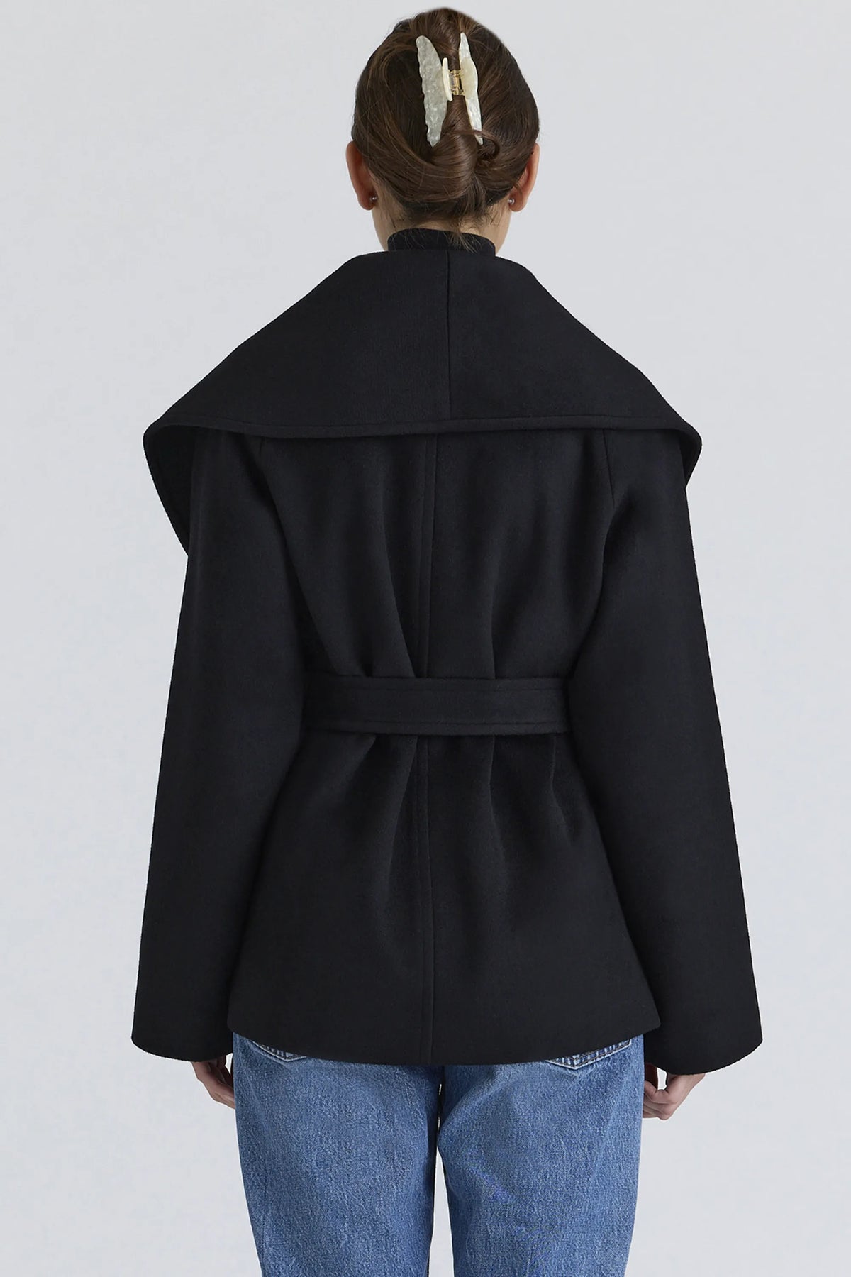 James Black Wool Shawl Collar Jacket