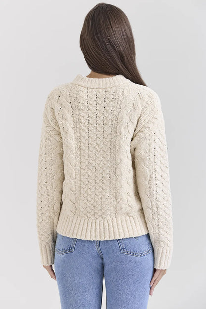 Jasper Cream Chunky Cable Knit Sweater