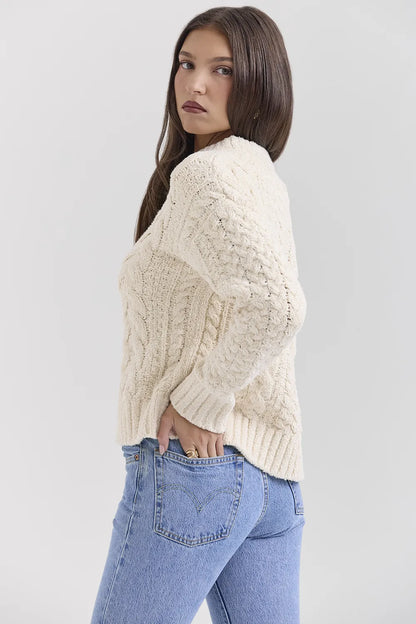 Jasper Cream Chunky Cable Knit Sweater