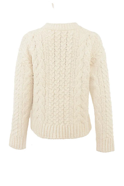 Jasper Cream Chunky Cable Knit Sweater