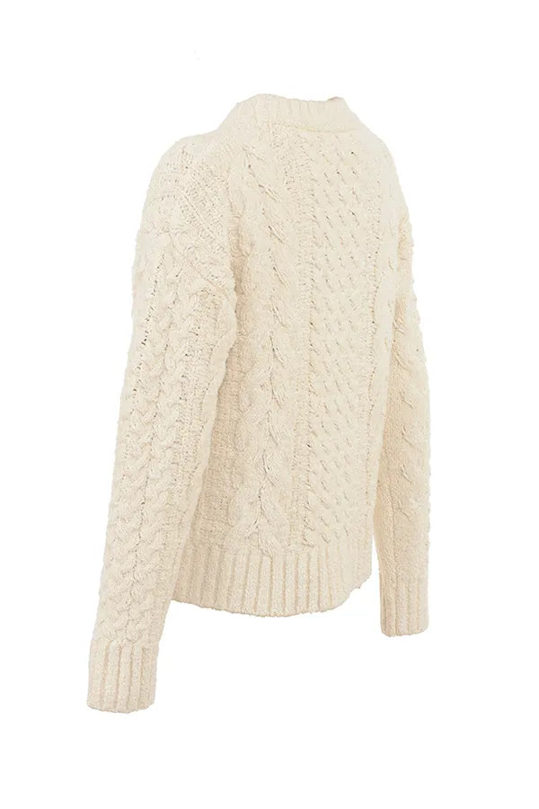 Jasper Cream Chunky Cable Knit Sweater