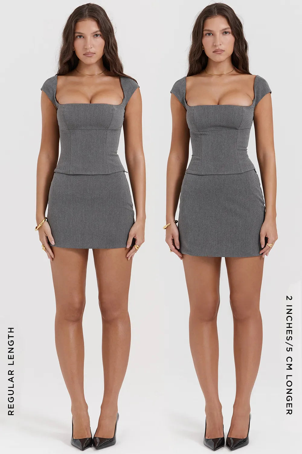 Jessamine Grey A-Line Mini Skirt