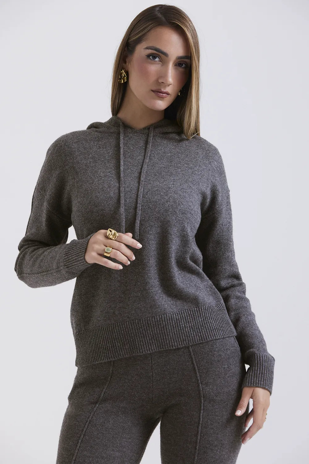 Jionni Charcoal Cashmere Blend Hoodie