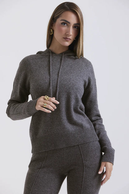 Jionni Charcoal Cashmere Blend Hoodie