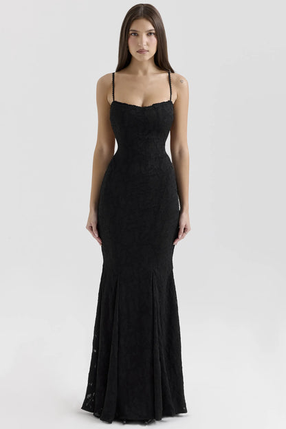 Joan Black Lace Maxi Dress