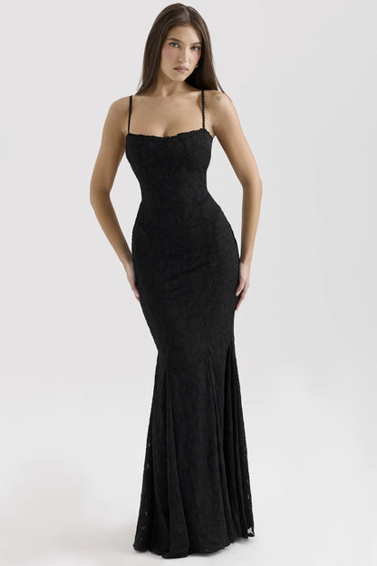 Joan Black Lace Maxi Dress