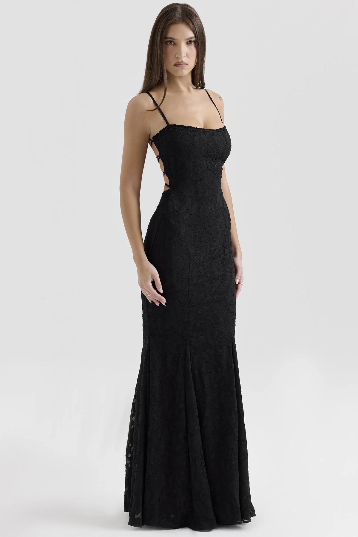 Joan Black Lace Maxi Dress