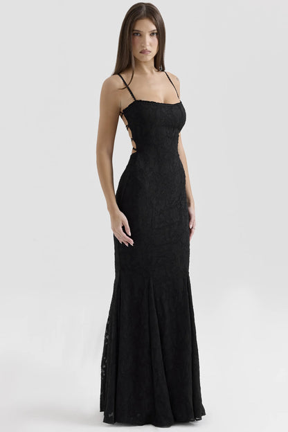 Joan Black Lace Maxi Dress