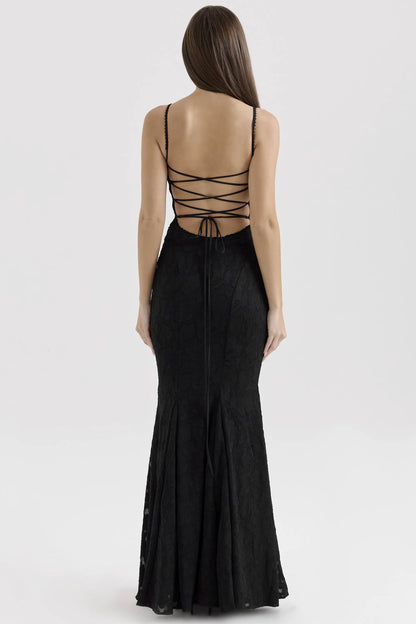 Joan Black Lace Maxi Dress
