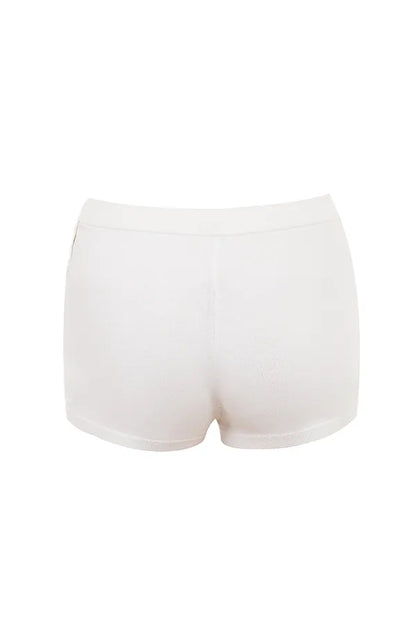 Kai White Summer Knit Hot Pants