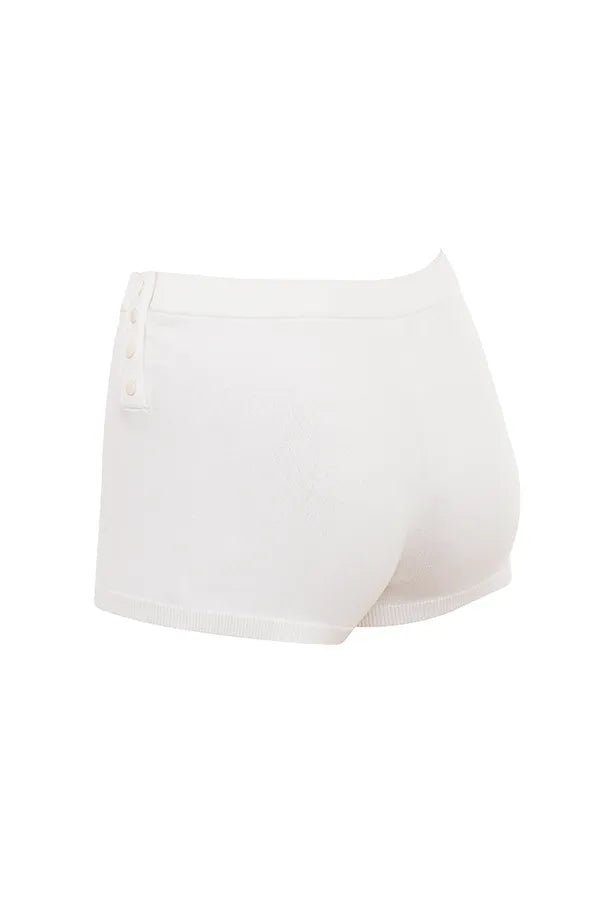 Kai White Summer Knit Hot Pants