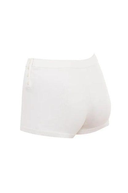 Kai White Summer Knit Hot Pants