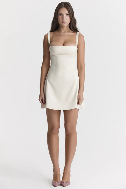Kara Vintage Cream Mini Dress