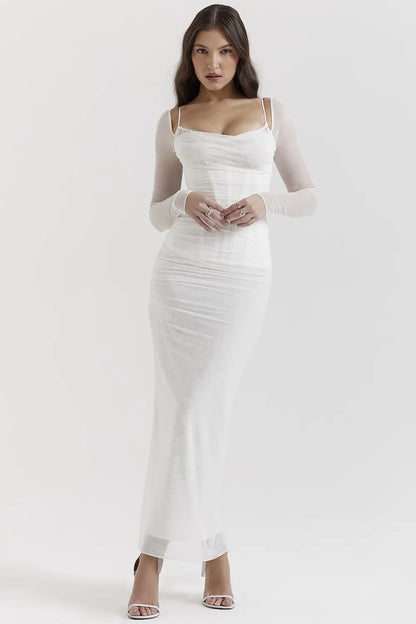 Katarina White Maxi Dress