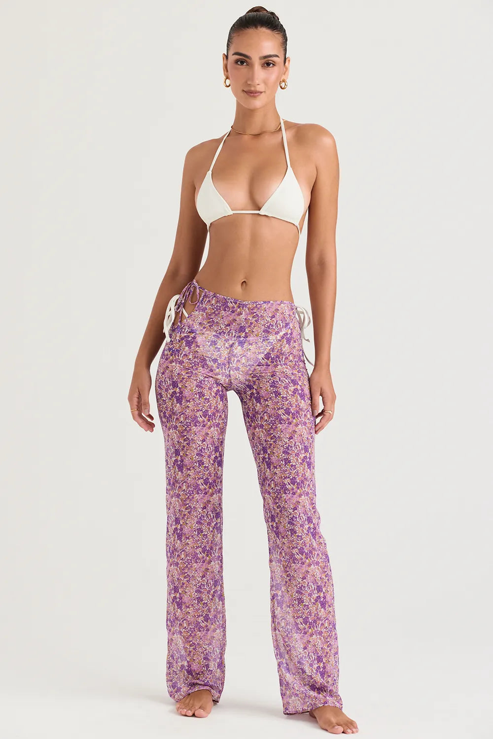 Keala Violet Floral Cutout Trousers