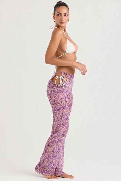 Keala Violet Floral Cutout Trousers
