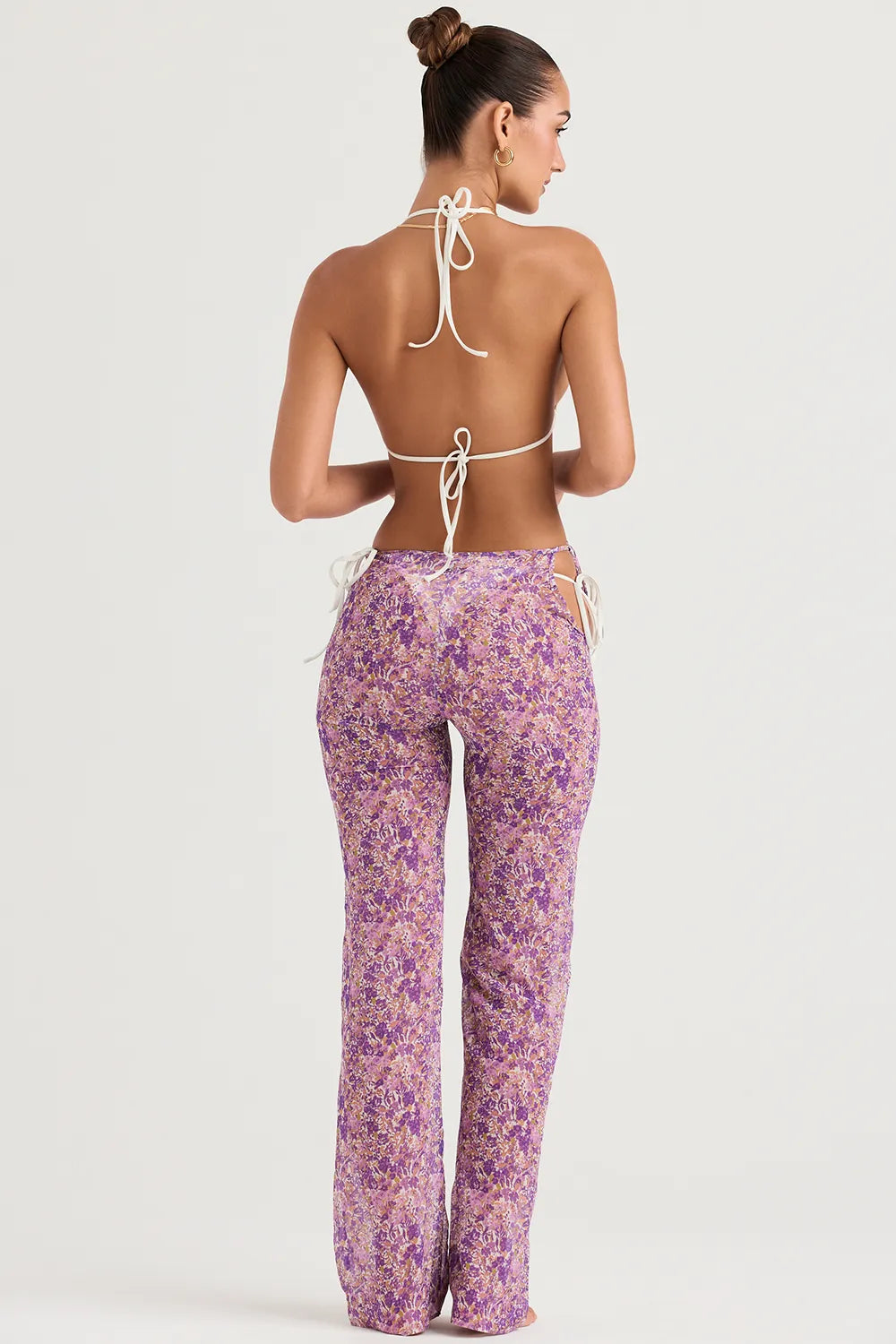 Keala Violet Floral Cutout Trousers