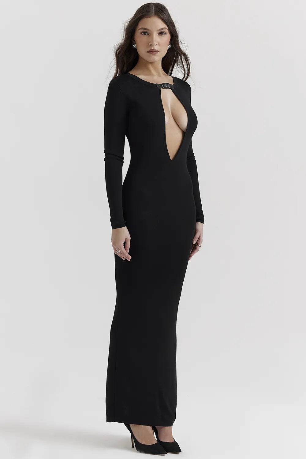 Keeya Black Knit Maxi Dress