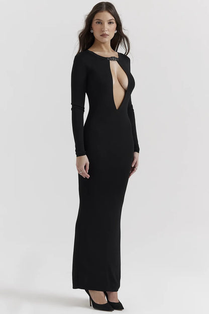 Keeya Black Knit Maxi Dress