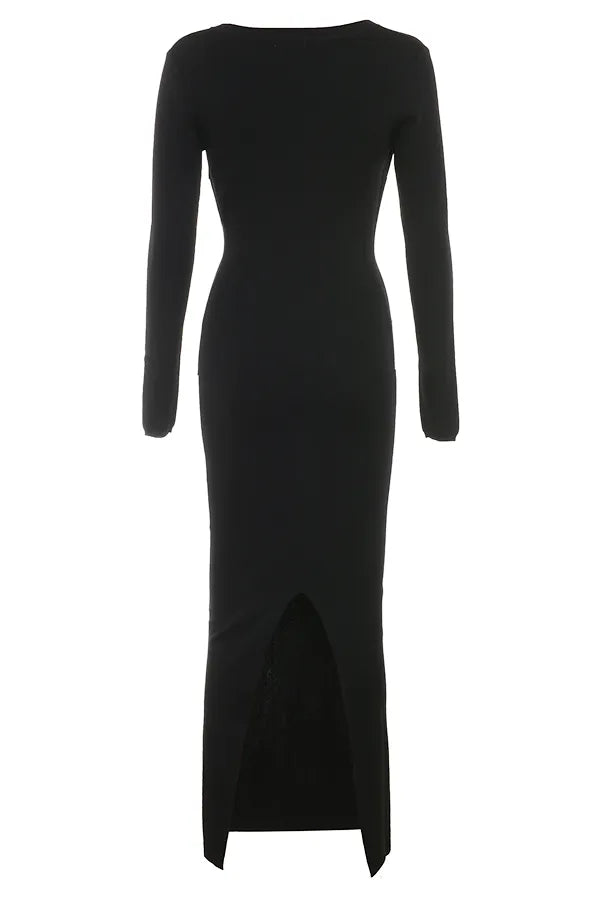 Keeya Black Knit Maxi Dress