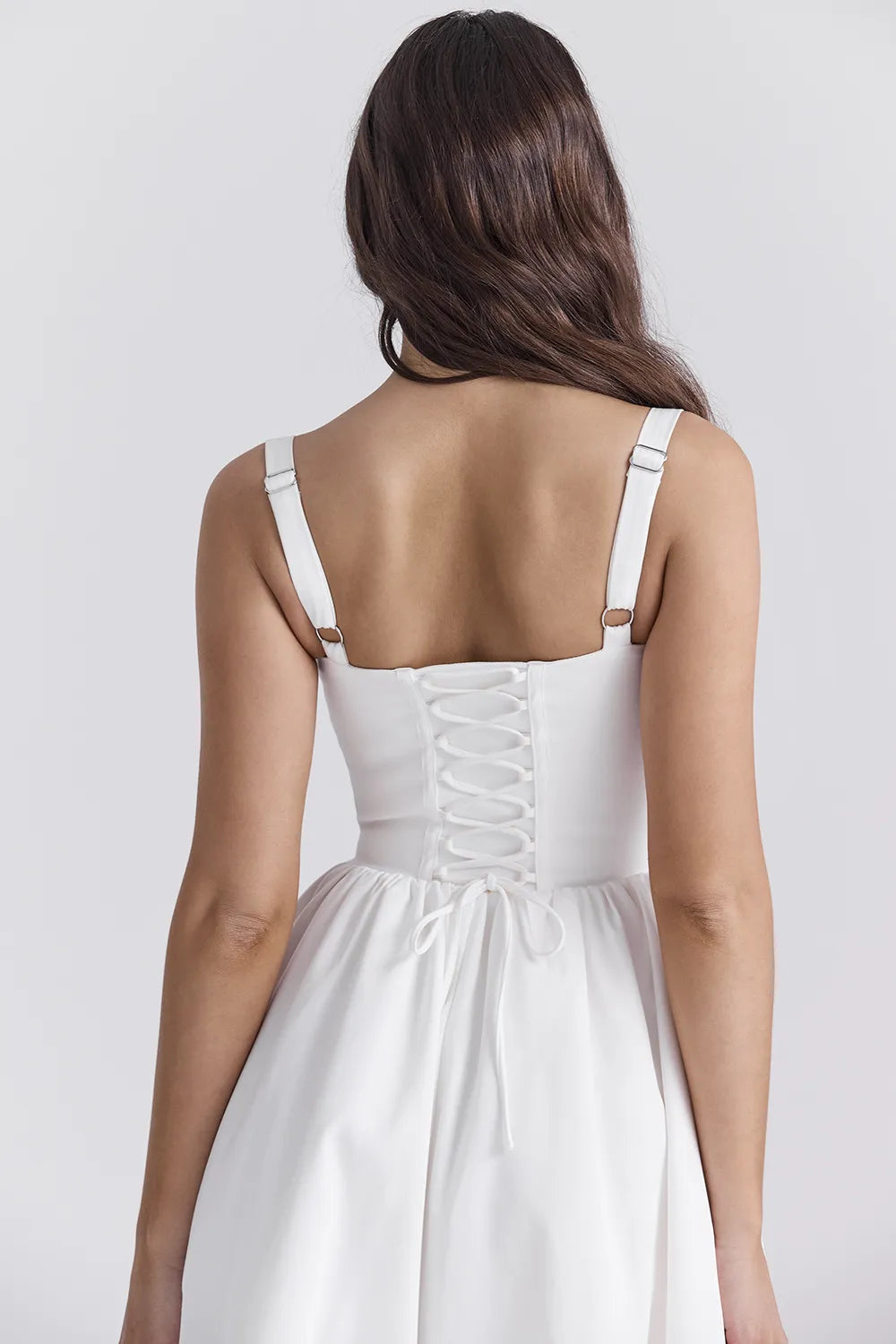 Kelly White Corset Midi Sundress