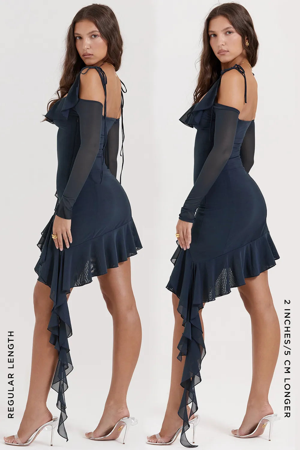 Kiki French Navy Ruffle Mini Dress