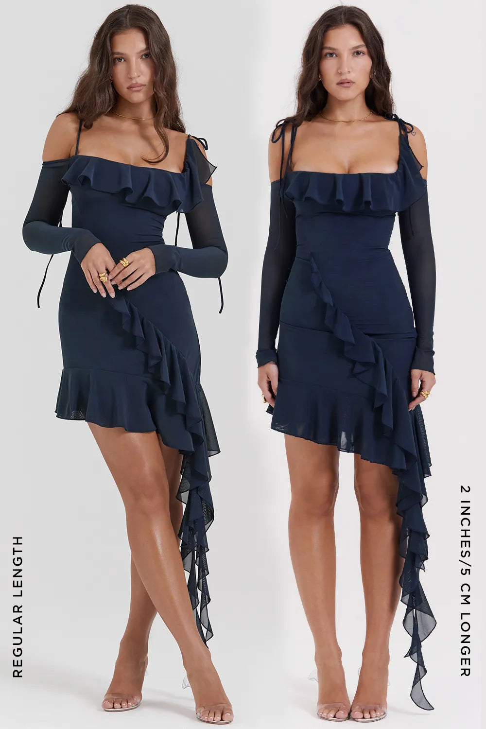Kiki French Navy Ruffle Mini Dress